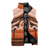 Personalised Tonga Tailulu College Sleeveless Puffer Jacket Polynesian Ngatu Tribal - Polynesian Pride
