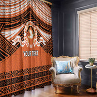 Personalised Tonga Tailulu College Window Curtain Polynesian Ngatu Tribal