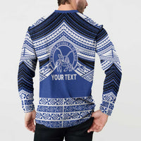 Personalised Tonga Taufa'ahau Pilolevu College Button Sweatshirt Polynesian Ngatu Tribal