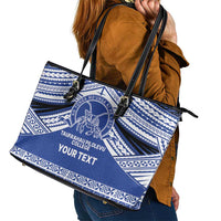 Personalised Tonga Taufa'ahau Pilolevu College Leather Tote Bag Polynesian Ngatu Tribal