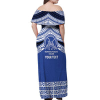 Personalised Tonga Taufa'ahau Pilolevu College Off Shoulder Maxi Dress Polynesian Ngatu Tribal