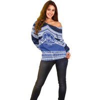 Personalised Tonga Taufa'ahau Pilolevu College Off Shoulder Sweater Polynesian Ngatu Tribal