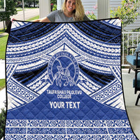 Personalised Tonga Taufa'ahau Pilolevu College Quilt Polynesian Ngatu Tribal LT9 Blue - Polynesian Pride