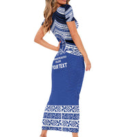 Personalised Tonga Taufa'ahau Pilolevu College Short Sleeve Bodycon Dress Polynesian Ngatu Tribal