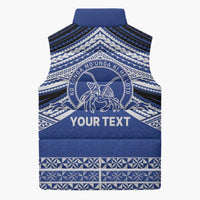 Personalised Tonga Taufa'ahau Pilolevu College Sleeveless Puffer Jacket Polynesian Ngatu Tribal - Polynesian Pride