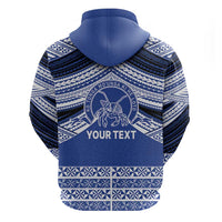 Personalised Tonga Taufa'ahau Pilolevu College Zip Hoodie Polynesian Ngatu Tribal