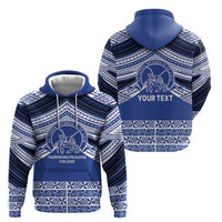 Personalised Tonga Taufa'ahau Pilolevu College Zip Hoodie Polynesian Ngatu Tribal