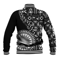Black Tongan Ngatu Fonulei Pattern Baseball Jacket