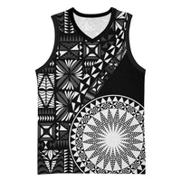 Black Tongan Ngatu Fonulei Pattern Basketball Jersey - Polynesian Pride