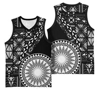 Black Tongan Ngatu Fonulei Pattern Basketball Jersey - Polynesian Pride