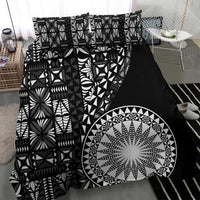 Black Tongan Ngatu Fonulei Pattern Bedding Set