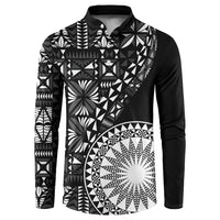 Black Tongan Ngatu Fonulei Pattern Button Sweatshirt
