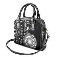 Black Tongan Ngatu Fonulei Pattern Shoulder Handbag
