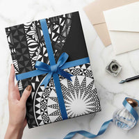 Black Tongan Ngatu Fonulei Pattern Wrapping Paper - Polynesian Pride