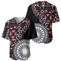 Red Tongan Ngatu Fonulei Pattern Baseball Jersey