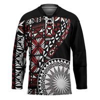 Red Tongan Ngatu Fonulei Pattern Hockey Jersey - Polynesian Pride