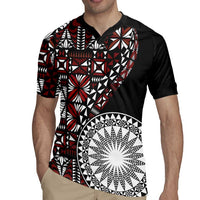 Red Tongan Ngatu Fonulei Pattern Rugby Jersey