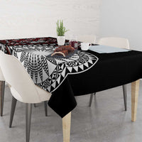 Red Tongan Ngatu Fonulei Pattern Tablecloth