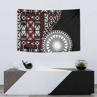 Red Tongan Ngatu Fonulei Pattern Tapestry