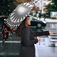 Red Tongan Ngatu Fonulei Pattern Umbrella - Polynesian Pride