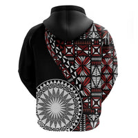 Red Tongan Ngatu Fonulei Pattern Zip Hoodie LT9 - Polynesian Pride