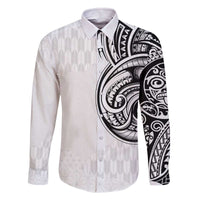 Hawaii and Japanese Culture Personalised Family Matching Off The Shoulder Long Sleeve Dress and Hawaiian Shirt With Polynesian Tribal Tattoo Style