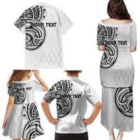 Hawaii and Japanese Culture Personalised Family Matching Puletasi and Hawaiian Shirt With Polynesian Tribal Tattoo Style