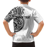 Hawaii and Japanese Culture Personalised Kid Hawaiian Shirt With Polynesian Tribal Tattoo Style