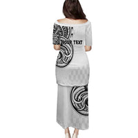 Hawaii and Japanese Culture Personalised Puletasi With Polynesian Tribal Tattoo Style