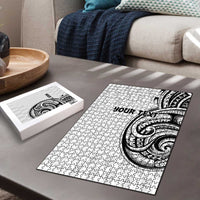 Hawaii and Japanese Culture Personalised Puzzle With Polynesian Tribal Tattoo Style - Polynesian Pride