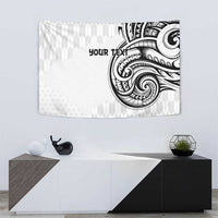 Hawaii and Japanese Culture Personalised Tapestry With Polynesian Tribal Tattoo Style