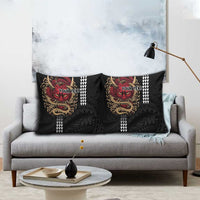 Hawaii and Japanese Oni Mask Personalised Pillow Cover Kakau Pattern Dark Art Style LT9 - Polynesian Pride