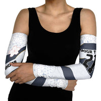 Japan Pacific Rugby 2022-23 Custom Arm Sleeves Black Sakura Japanese Wave Pattern - Polynesian Pride