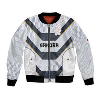 Japan Pacific Rugby 2022-23 Custom Bomber Jacket Black Sakura Japanese Wave Pattern LT9 Unisex Black - Polynesian Pride