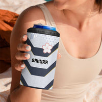 Japan Pacific Rugby 2022-23 Custom 4 in 1 Can Cooler Tumbler Black Sakura Japanese Wave Pattern