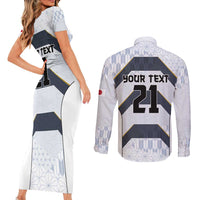 Japan Pacific Rugby 2022-23 Custom Couples Matching Short Sleeve Bodycon Dress and Long Sleeve Button Shirt Black Sakura Japanese Wave Pattern