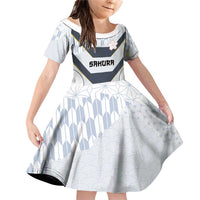 Japan Pacific Rugby 2022-23 Custom Family Matching Off Shoulder Short Dress and Hawaiian Shirt Black Sakura Japanese Wave Pattern