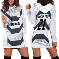 Japan Pacific Rugby 2022-23 Custom Hoodie Dress Black Sakura Japanese Wave Pattern LT9 - Polynesian Pride