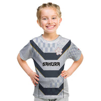 Japan Pacific Rugby 2022-23 Custom Kid T Shirt Black Sakura Japanese Wave Pattern