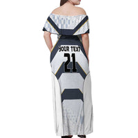 Japan Pacific Rugby 2022-23 Custom Off Shoulder Maxi Dress Black Sakura Japanese Wave Pattern