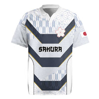 Japan Pacific Rugby 2022-23 Custom Rugby Jersey Black Sakura Japanese Wave Pattern