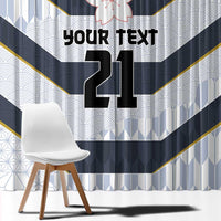 Japan Pacific Rugby 2022-23 Custom Window Curtain Black Sakura Japanese Wave Pattern