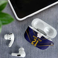 Japan Pacific Rugby 2022-23 Custom AirPods Case Blue Sakura Japanese Wave Pattern - Polynesian Pride