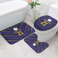 Japan Pacific Rugby 2022-23 Custom Bathroom Set Blue Sakura Japanese Wave Pattern - Polynesian Pride