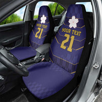 Japan Pacific Rugby 2022-23 Custom Car Seat Cover Blue Sakura Japanese Wave Pattern