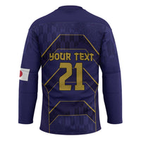 Japan Pacific Rugby 2022-23 Custom Hockey Jersey Blue Sakura Japanese Wave Pattern - Polynesian Pride