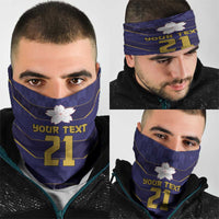 Japan Pacific Rugby 2022-23 Custom Neck Gaiter Blue Sakura Japanese Wave Pattern - Polynesian Pride