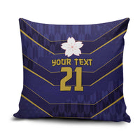 Japan Pacific Rugby 2022-23 Custom Pillow Cover Blue Sakura Japanese Wave Pattern LT9 Blue - Polynesian Pride