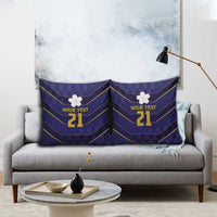 Japan Pacific Rugby 2022-23 Custom Pillow Cover Blue Sakura Japanese Wave Pattern LT9 - Polynesian Pride