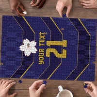Japan Pacific Rugby 2022-23 Custom Puzzle Blue Sakura Japanese Wave Pattern - Polynesian Pride